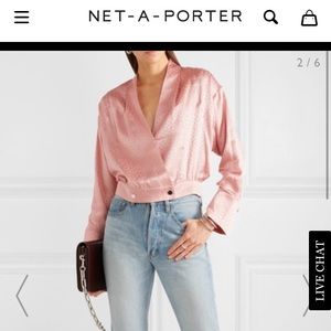 Topshop UNIQUE 100% silk 80s wrap top size2